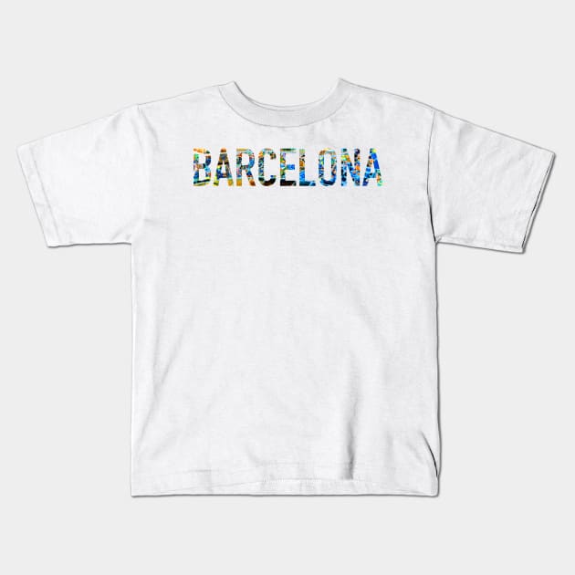 Barcelona Park Guell Kids T-Shirt by aterkaderk